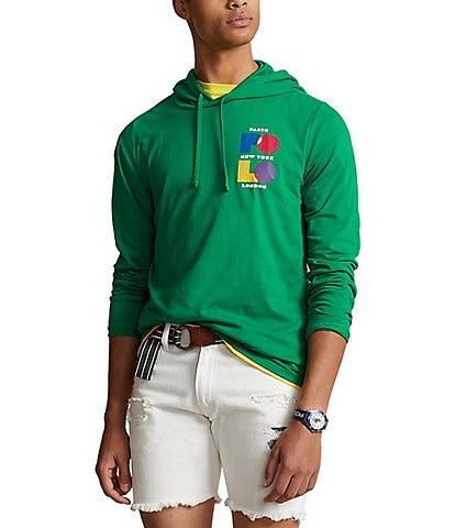 Polo Ralph Lauren Logo Long Sleeve Hooded Jersey T-Shirt