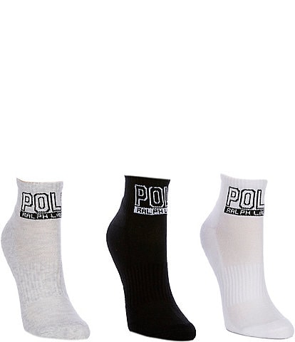 Polo Ralph Lauren Logo Quarter Socks, 3 Pack