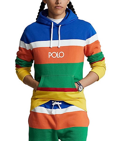 Polo Ralph Lauren Logo Striped Fleece Hoodie
