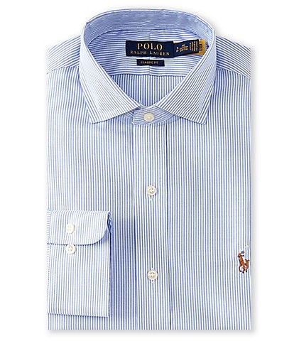 Polo Ralph Lauren Classic Fit Spread Collar Striped Dress Shirt