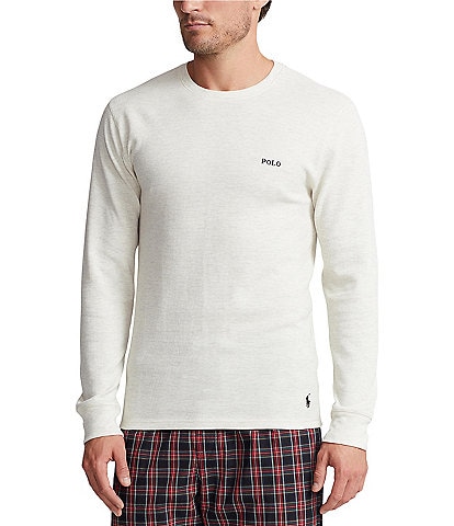 Polo Ralph Lauren Long-Sleeve Waffle-Knit Sleep Shirt