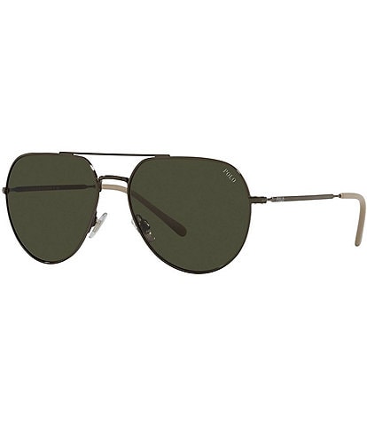Polo Ralph Lauren Men's Defender Ph3139 57mm Pilot Sunglasses