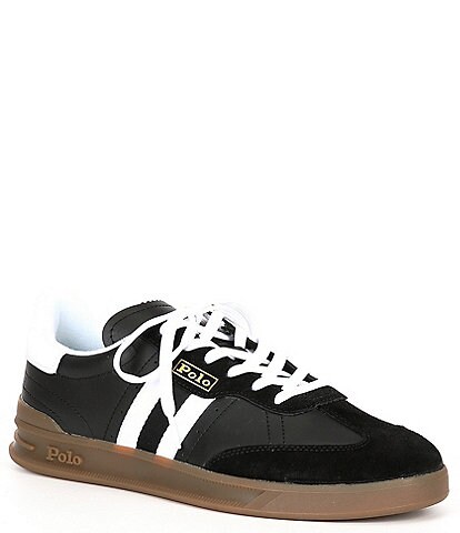 Polo Ralph Lauren Men's Heritage Aera Retro Leather and Suede Sneakers