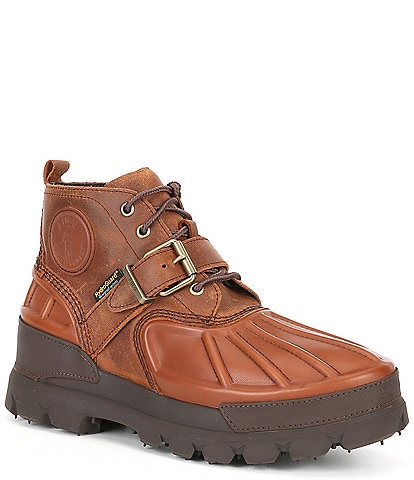 Polo Ralph Lauren Men's Oslo Low Leather and Suede Waterproof Lug Sole Boots