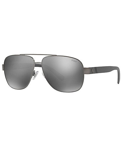 Polo Ralph Lauren Men's Ph3110 60mm Pilot Sunglasses