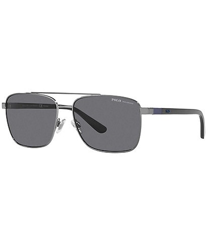 Polo Ralph Lauren Men's Ph3137 59mm Gunmetal Pilot Sunglasses