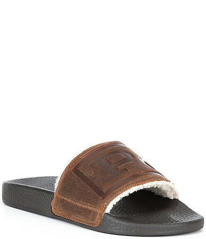 Polo Ralph Lauren Men's Polo Suede Shearling Lined Slides