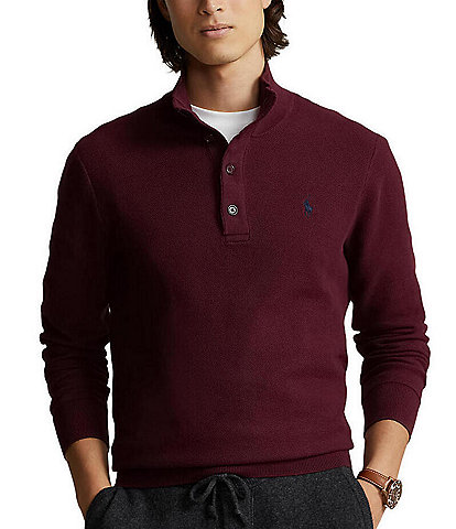 Polo Ralph Lauren Mesh-Knit Cotton Mock Neck Sweater
