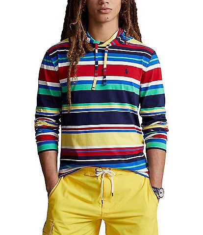 Polo Ralph Lauren Multicolor Stripe Long Sleeve Hoodie T-Shirt