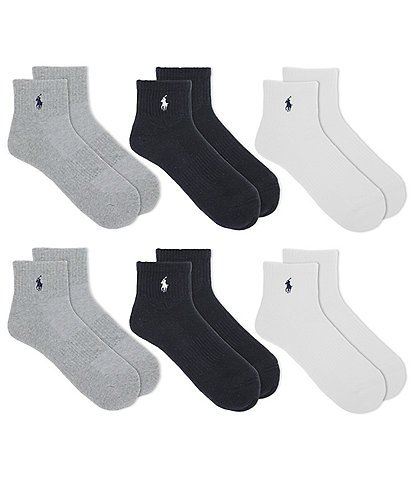 Polo Ralph Lauren Performance Cotton Quarter Socks 6-Pack