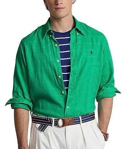 Polo Ralph Lauren Piece Dye Linen Long-Sleeve Woven Shirt