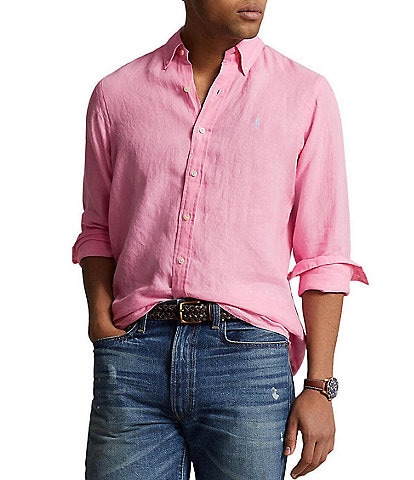Polo Ralph Lauren Piece Dye Linen Long Sleeve Woven Shirt