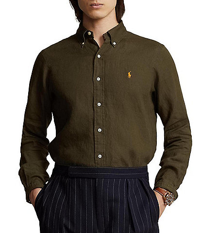 Ralph Lauren Shirt Mens 3XB Brown Purple Plaid Long Sleeve Classic Button  Down 
