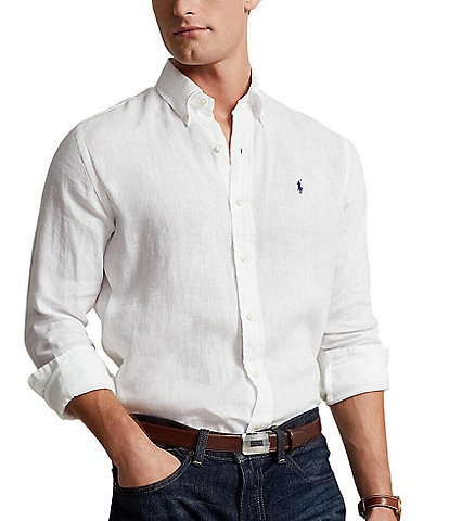 Polo Ralph Lauren Piece Dye Linen Long-Sleeve Woven Shirt