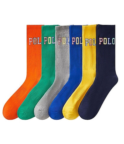 Polo Ralph Lauren Polo Outlined Crew Socks 6-Pack