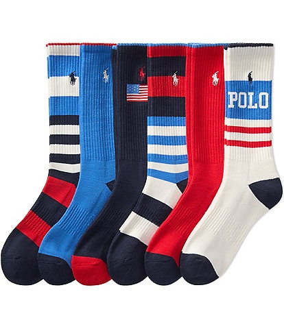 Polo Ralph Lauren Polo USA Crew 6-Pack Socks