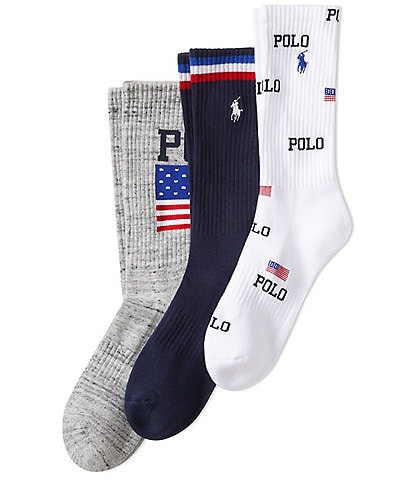 Polo Ralph Lauren Polo USA Crew Socks 3-Pack