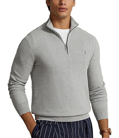 Polo Ralph Lauren Quarter-Zip Mesh-Knit Sweater