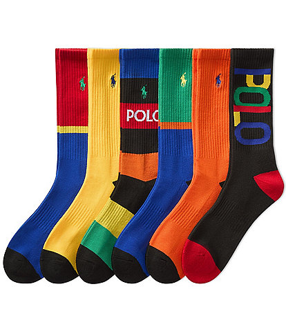 Polo Ralph Lauren Rainbow Polo Crew Socks 6-Pack