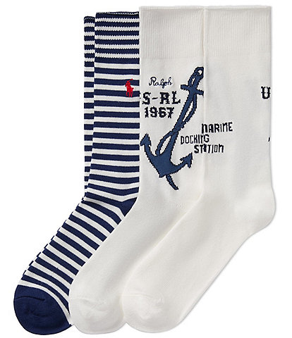 Polo Ralph Lauren RL Anchor 2-Pack Crew Sock