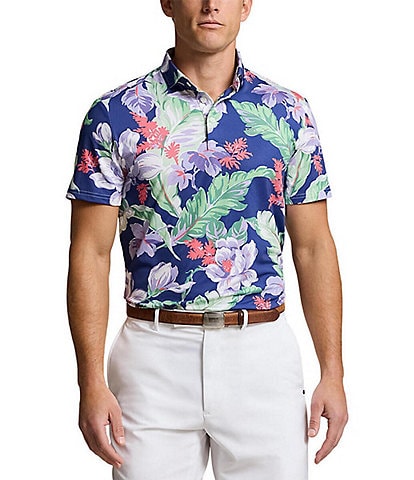 Polo Ralph Lauren RLX Golf Floral Print Performance Stretch Short Sleeve Polo Shirt