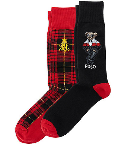 Polo Ralph Lauren Royal Holiday Bear Socks 2-Pack
