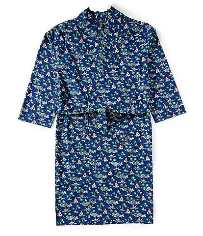 Polo Ralph Lauren Scenic Island Printed Long Sleeve Woven Robe