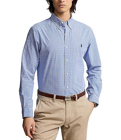 Polo Ralph Lauren Slim-Fit Stretch Checked Poplin Long Sleeve Woven Shirt