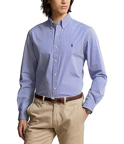 Polo Ralph Lauren Slim-Fit Stretch Stripe Poplin Long Sleeve Woven Shirt