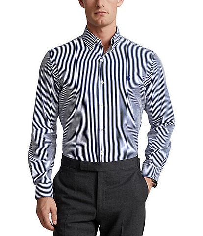 Polo Ralph Lauren Slim Fit Striped Stretch Poplin Long Sleeve Woven Shirt