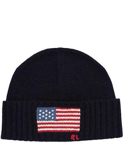 Polo Ralph Lauren Solid American Flag Wool-Rich Beanie