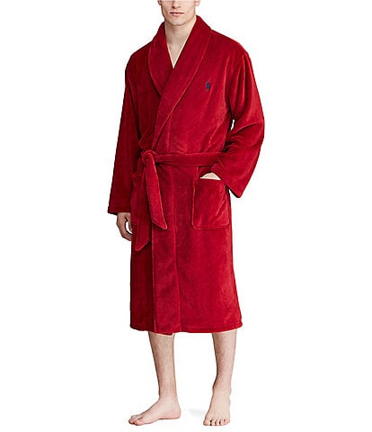 Polo Ralph Lauren Solid Color Long-Sleeve Shawl-Collar Robe