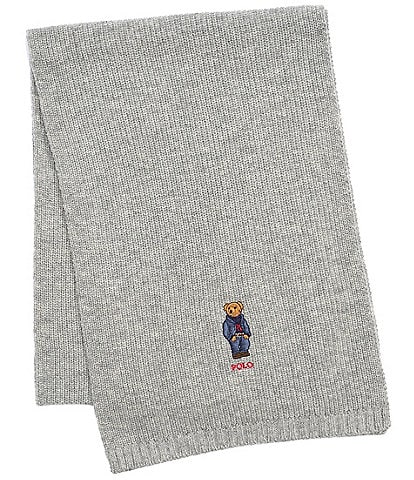 Polo Ralph Lauren Solid Denim Bear Scarf