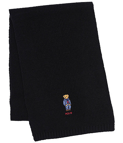 Polo Ralph Lauren Solid Denim Bear Scarf