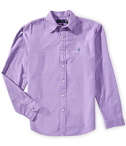 Polo Ralph Lauren Solid Garment-Dye Oxford Classic Fit Long Sleeve Woven Shirt