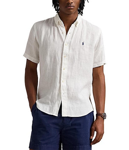 Polo Ralph Lauren Solid Linen Short Sleeve Woven Shirt