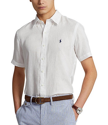 Polo Ralph Lauren Solid Linen Short-Sleeve Woven Shirt