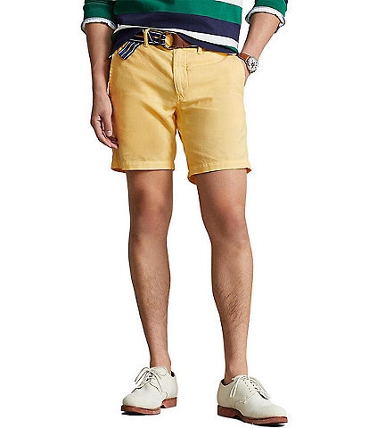 Polo Ralph Lauren Straight-Fit Linen-Blend 8#double; Inseam Shorts