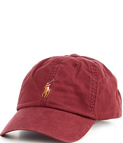 Polo Ralph Lauren Stretch Embroidered Pony Leather Strap Chino Cap