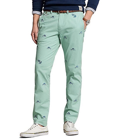 Polo Ralph Lauren Stretch Straight Fit Embroidered Chino Pants