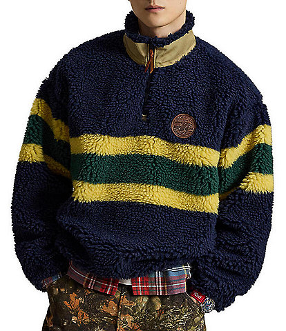 Polo Ralph Lauren Striped Pile Fleece Quarter Zip Pullover
