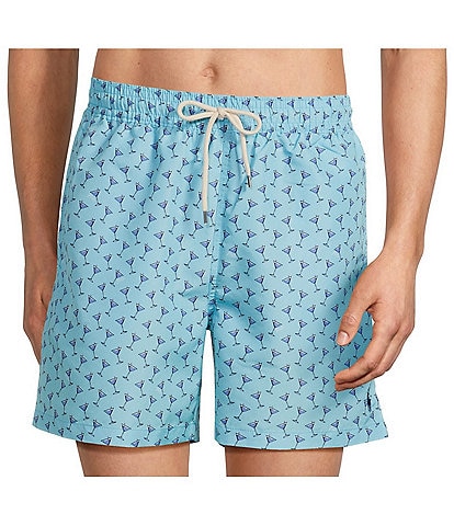Polo Ralph Lauren Traveler Classic Allover Martini Motif 5.75#double; Swim Trunks