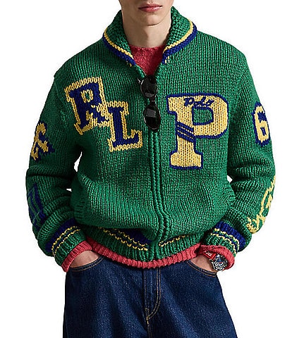 Polo Ralph Lauren Varsity Inspired Wool Full Zip Sweater
