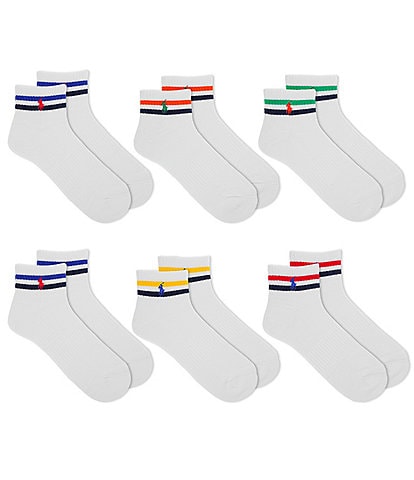 Polo Ralph Lauren Varsity Stripe Quarter Socks 6-Pack