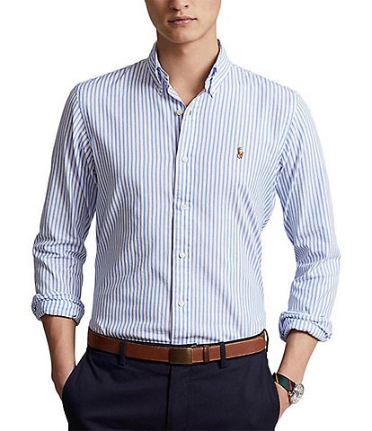 Washed Pinpoint Oxford Long-Sleeve Woven Shirt