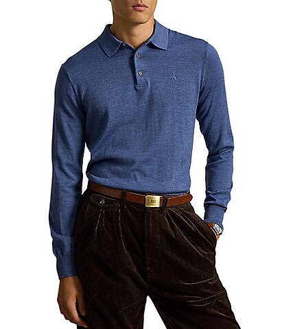 Polo Ralph Lauren Wool Long Sleeve Polo Sweater