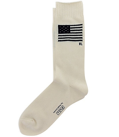 Polo Ralph Lauren Yarn-Dyed American Flag/RL Logo Tall Boot Socks