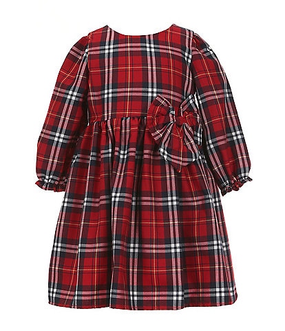 Popatu Little Girls 2-6X Long-Sleeve Plaid Fit-And-Flare Dress