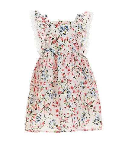 Popatu Little Girls 2-7 Flutter Sleeve Floral-Printed Fit & Flare Dress
