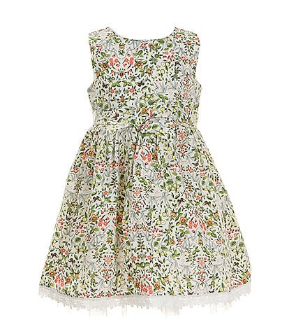 Popatu Little Girls 2-7 Sleeveless Floral-Printed Fit & Flare Dress